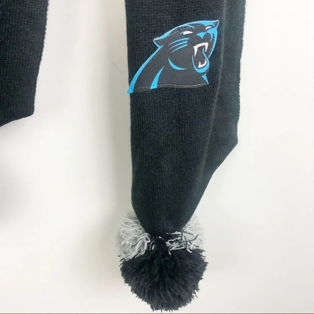 CAROLINA PANTHERS NFL Knit Scarf Pom Pom Tassels